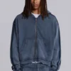 Blauer, sportlicher, weiter Monster Hoodie