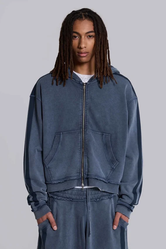 Blauer, sportlicher, weiter Monster Hoodie
