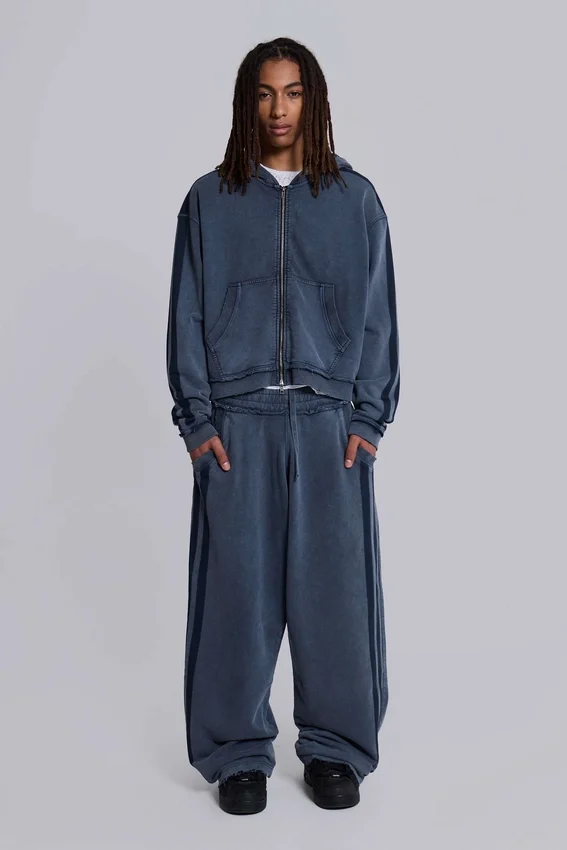 Blauer, sportlicher, weiter Monster Hoodie
