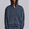 Blauer, sportlicher, weiter Monster Hoodie