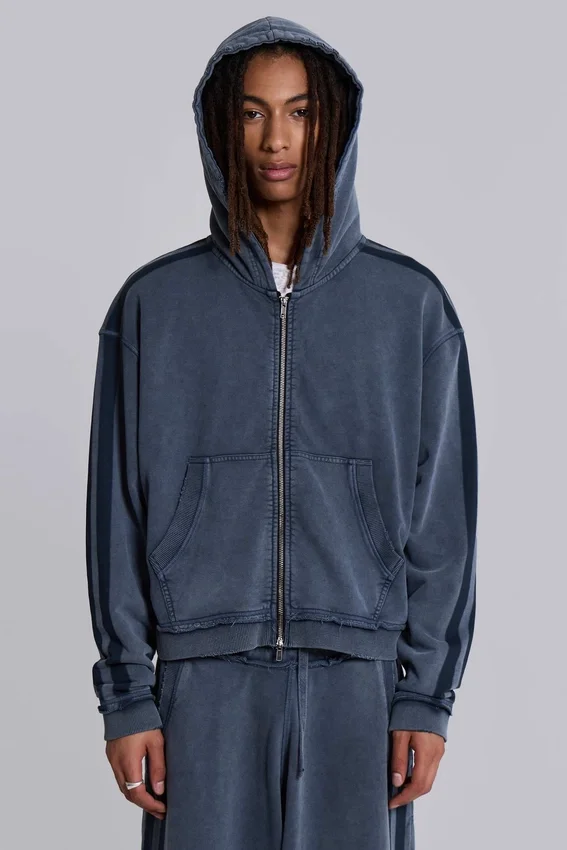 Blauer, sportlicher, weiter Monster Hoodie