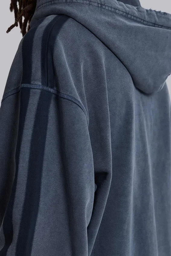 Blauer, sportlicher, weiter Monster Hoodie