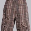 Braune Cadet-Cargohose mit Karomuster