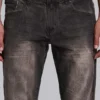 Braune, geknitterte Drift-Bootcut-Jeans