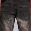 Braune, geknitterte Drift-Bootcut-Jeans