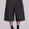 Braune Jumbo-Jorts mit Karomuster