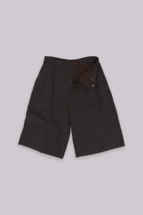 Braune Jumbo-Jorts mit Karomuster