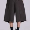 Braune Jumbo-Jorts mit Karomuster