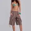 Braune karierte Cadet-Shorts