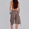 Braune karierte Cadet-Shorts