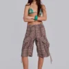 Braune karierte Cadet-Shorts