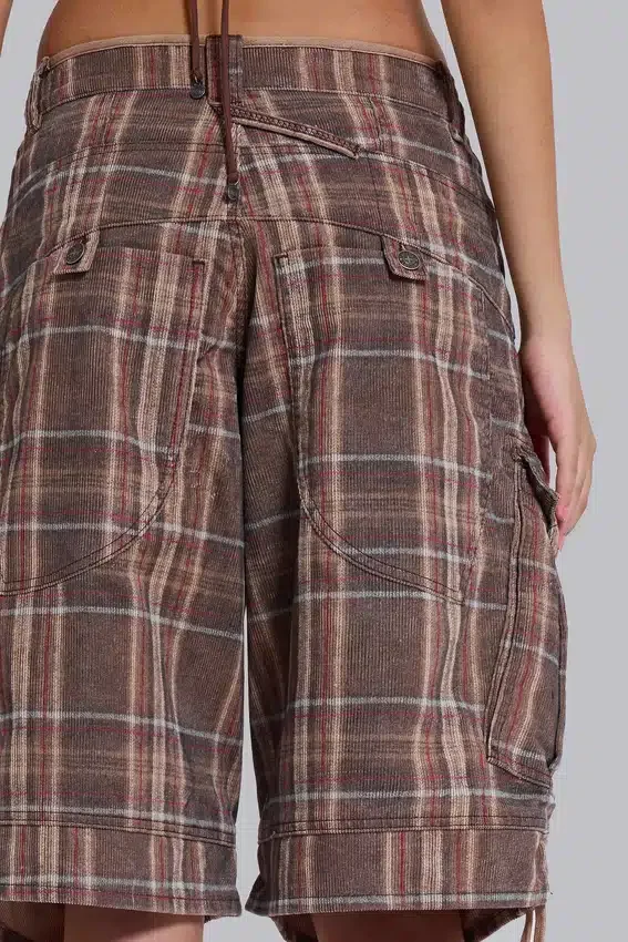 Braune karierte Cadet-Shorts