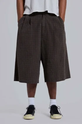 Braune karierte XL Goliath Shorts