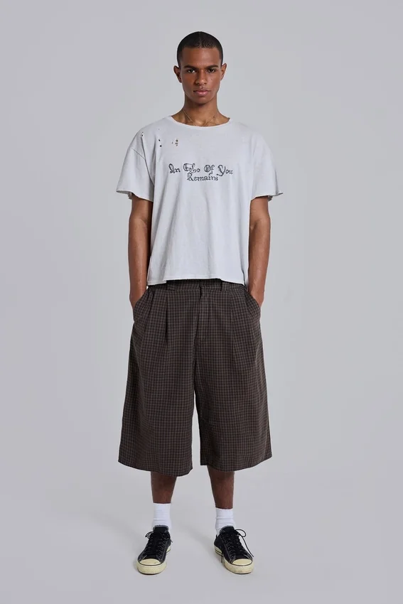 Braune karierte XL Goliath Shorts
