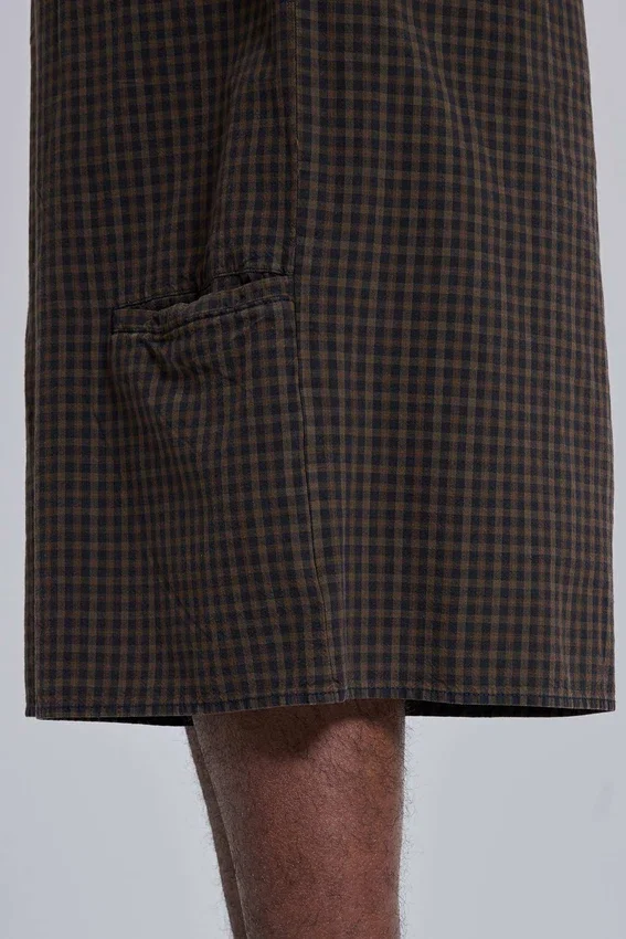 Braune karierte XL Goliath Shorts