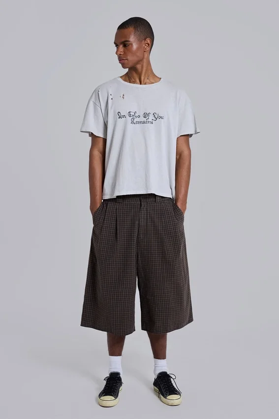 Braune karierte XL Goliath Shorts