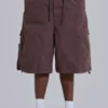 Braune, weite Parachute Cargo-Shorts
