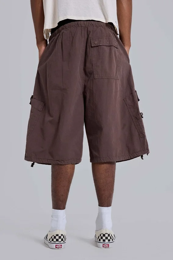 Braune, weite Parachute Cargo-Shorts