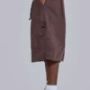 Braune, weite Parachute Cargo-Shorts