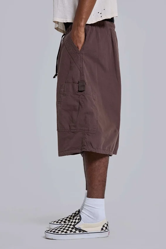 Braune, weite Parachute Cargo-Shorts