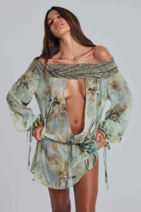 Breccia Mini-Kleid mit Verzierungen