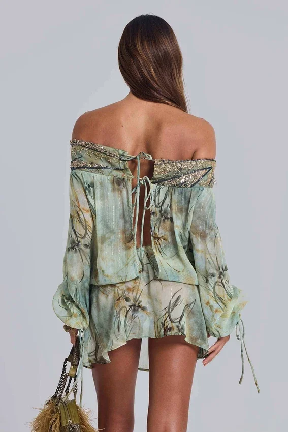 Breccia Mini-Kleid mit Verzierungen