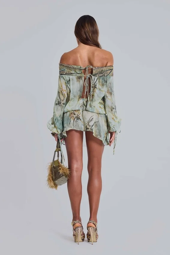 Breccia Mini-Kleid mit Verzierungen