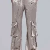 Briony Satin-Cargohose mit Nieten