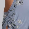 Brisa Asymmetrisches, handperlbesticktes Maxikleid