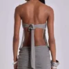 Brunelle Minikleid mit Federn