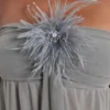 Brunelle Minikleid mit Federn