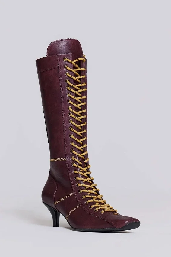 Burgunderfarbene Brooke-Boxerstiefel