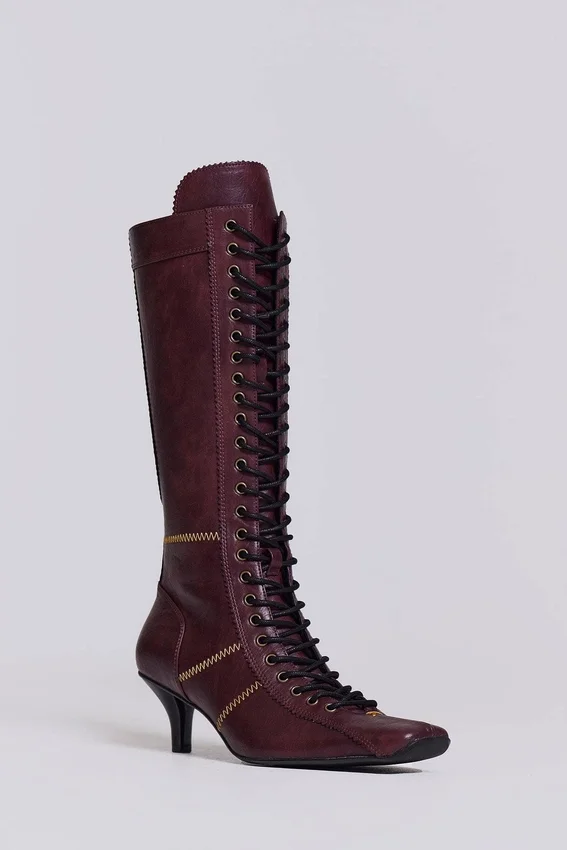 Burgunderfarbene Brooke-Boxerstiefel