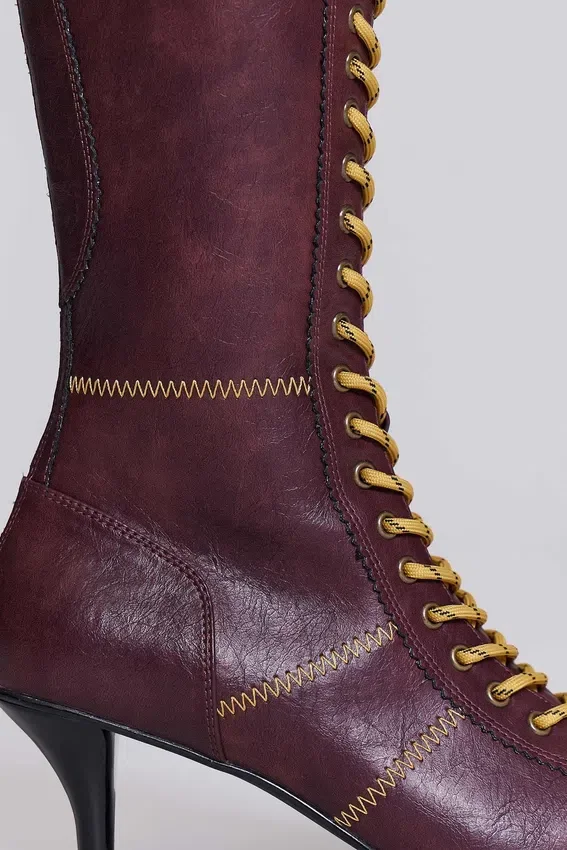 Burgunderfarbene Brooke-Boxerstiefel