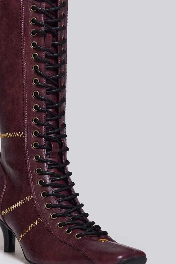 Burgunderfarbene Brooke-Boxerstiefel