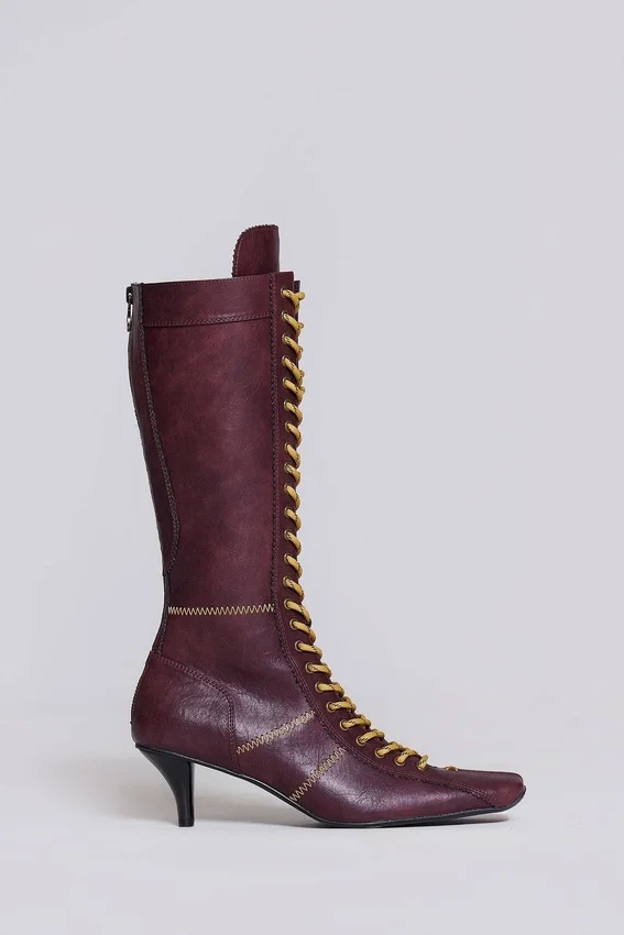Burgunderfarbene Brooke-Boxerstiefel