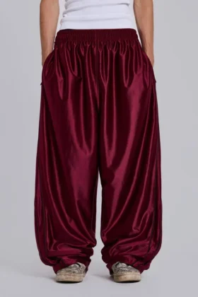 Burgunderfarbene Metallic-Vapor-Jogginghose