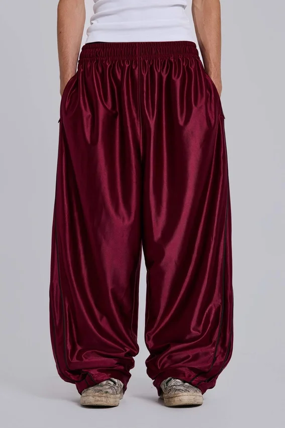 Burgunderfarbene Metallic-Vapor-Jogginghose
