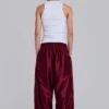 Burgunderfarbene Metallic-Vapor-Jogginghose