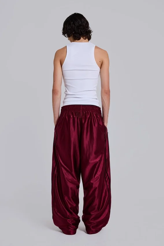 Burgunderfarbene Metallic-Vapor-Jogginghose
