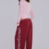 Burgunderrote Hardcore Jewel Monster Joggers