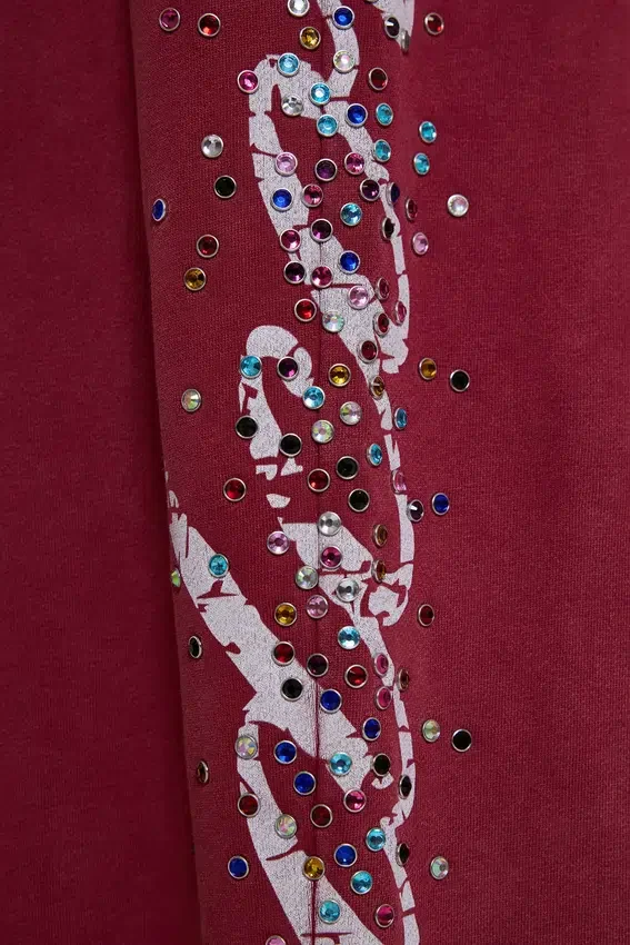 Burgunderrote Hardcore Jewel Monster Joggers