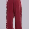 Burgunderrote Hardcore Jewel Monster Joggers