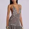 „Button Me Up“-Minikleid in Grau