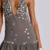 „Button Me Up“-Minikleid in Grau