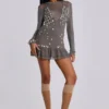 „Button Me Up“-Minikleid in Grau