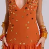 „Button Me Up“-Minikleid in Papaya