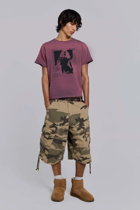 Cadet-Shorts in verwaschener Camouflage-Optik