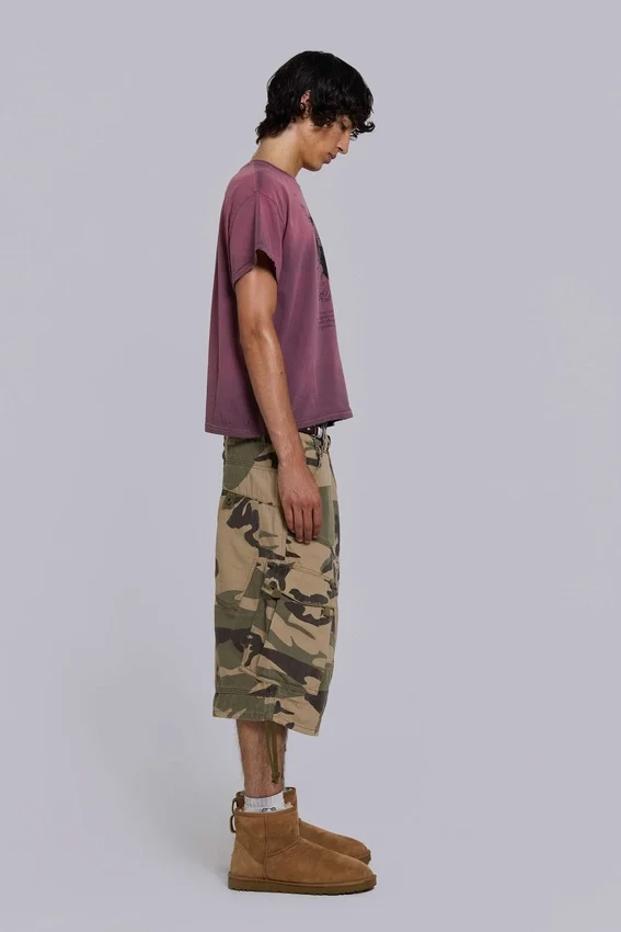 Cadet-Shorts in verwaschener Camouflage-Optik