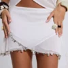 Calyptra-Minirock aus Chiffon mit Perlenbesatz